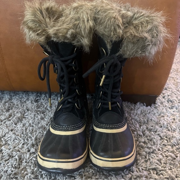 Sorel Joan of Arctic Boot Winter Snow suede & faux fur Women’s size 7.5 Black - Picture 10 of 13